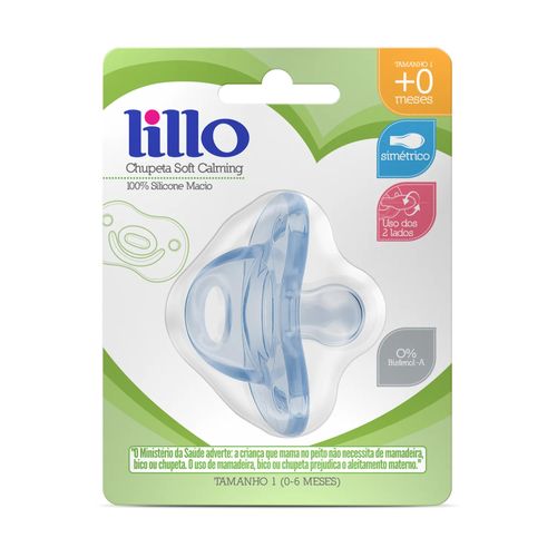 Chupeta Lillo Soft Calming Azul Tamanho 1