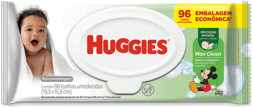 Lenço Umedecido Huggies Max Clean 96 Unidades
