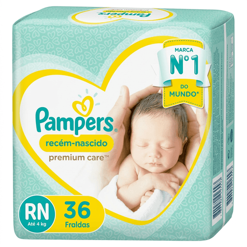 Fralda Pampers Premium Care Tamanho RN - 36 Unidades