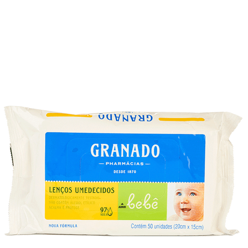 Lenço Umedecido Granado Bebê 50 Unidades