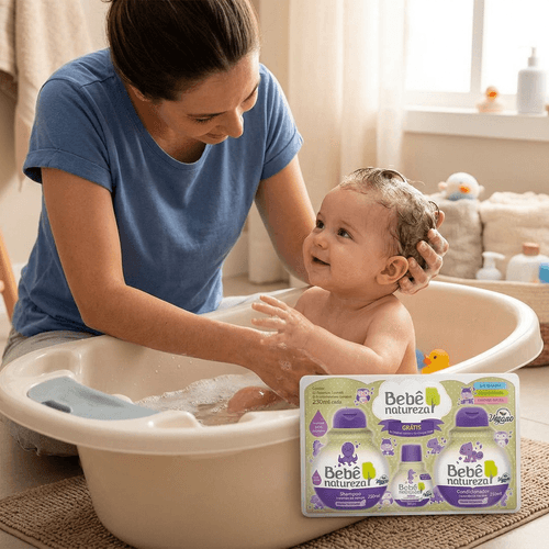 Kit Infantil Bebê Natureza Lavanda Shampoo e Condicionador 230ml + Colônia 30ml