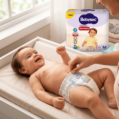 Fralda Babysec Shortinho Hiper M com 60 Unidades