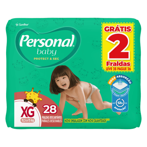 Fralda Personal Baby Tamanho XG - Leve 28 Pague 26