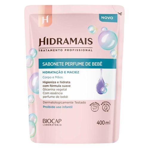 Sabonete Líquido Infantil Hidramais Perfume de Bebê Refil 400ml