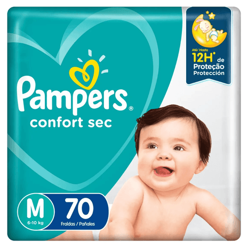 Fralda Infantil Pampers Confort Sec M 70 Unidades