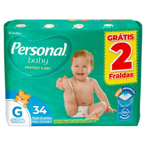 Fralda Personal Baby Tamanho G - Leve 34 Pague 32