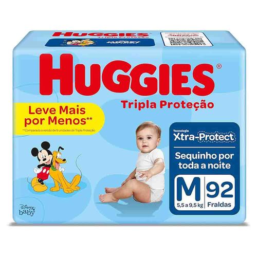 Fralda Infantil Huggies Tripla Proteção M 92 Unidades