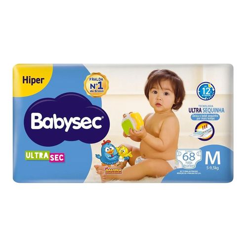 Fralda Babysec Ultrasec Hiper Galinha Pintadinha Tamanho M - 68 Uni