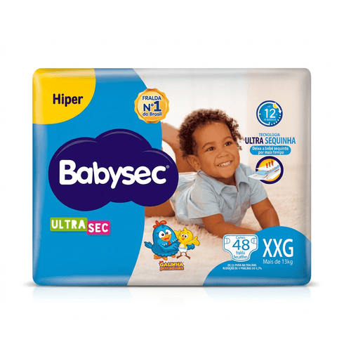 Fralda Infantil Babysec Ultrasec Galinha Pintadinha XXG 48 Unidades