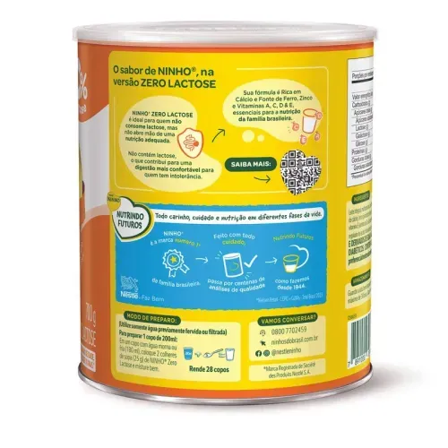 Leite em Pó Integral Ninho Forti+ Zero Lactose 700g