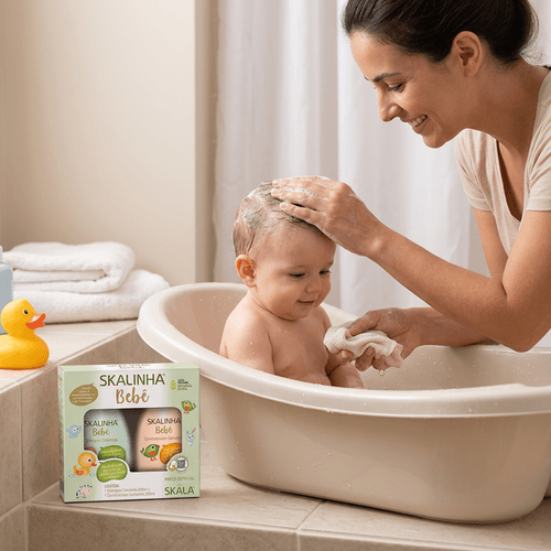 Kit Shampoo e Condicionador Infantil Skalinha Bebê Camomila 400ml 2 Unidades
