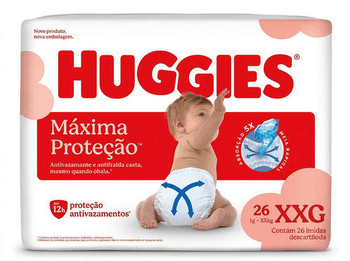 Fralda Infantil Huggies Máxima Proteção XXG 26 Unidades