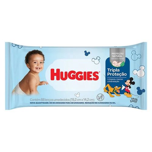 Lenço Umedecido Huggies Tripla Proteção 88 Unidades