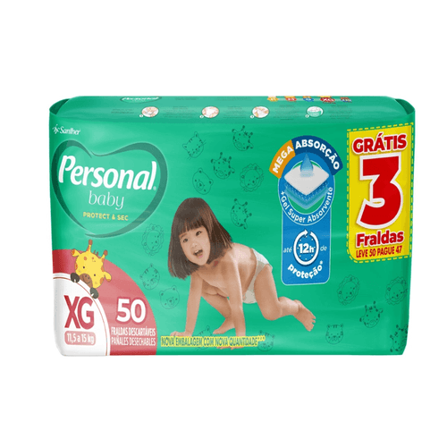 Fralda Personal Baby Hiper XG - Leve 50 Pague 47