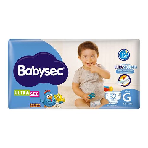 Fralda Babysec Ultrasec Galinha Pintadinha Tamanho G - 32 Uni