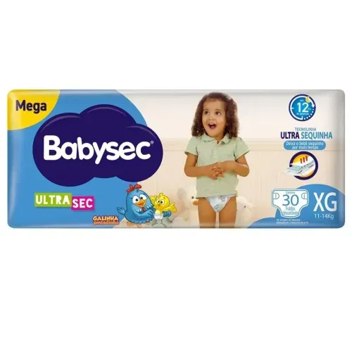 Fralda Babysec Ultrasec Galinha Pintadinha Tamanho XG - 30 Uni