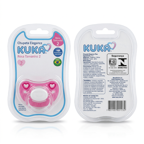 Chupeta Kuka Elegance Plus Orto Rosa Tamanho 2