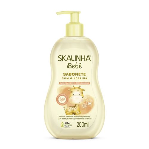 Sabonete Líquido Infantil Skalinha Bebê Glicerina 200ml
