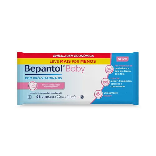 Lenço Umedecido Bepantol Baby Recém-Nascido 96 Unidades