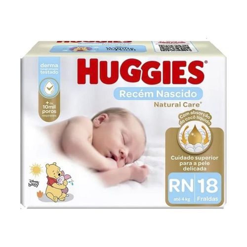 Fralda Huggies Natural Care RN com 18 Unidades