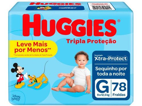 Fralda Infantil Huggies Tripla Proteção G 78 Unidades