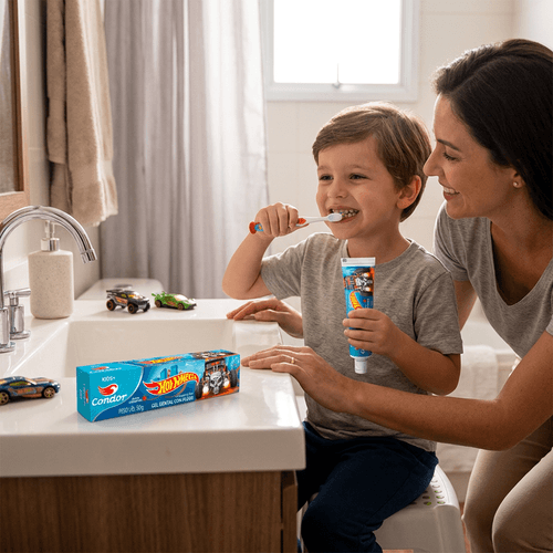 Creme Dental Infantil Condor Hot Wheels Morango 50g