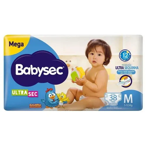 Fralda Babysec Ultrasec Galinha Pintadinha Tamanho M - 38 Uni