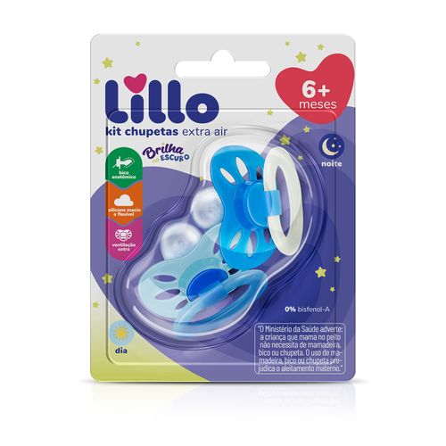 Chupeta Lillo Anatômica Extra Air Dia e Noite 6+ Meses 2 Unidades