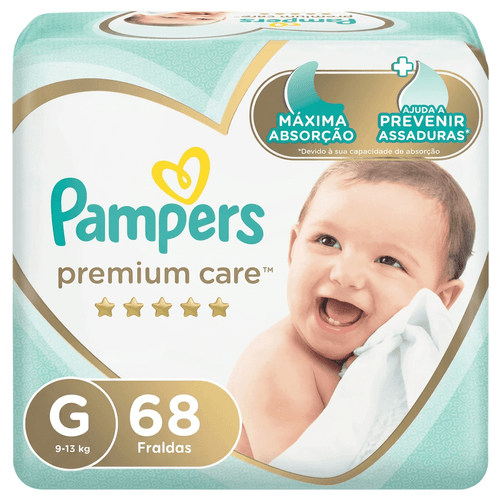 Fralda Pampers Premium Care Tamanho G - 68 Unidades
