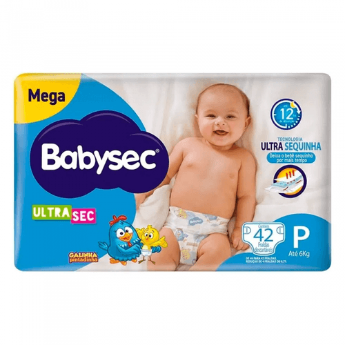 Fralda Babysec Ultrasec Galinha Pintadinha Tamanho P - 42 Uni