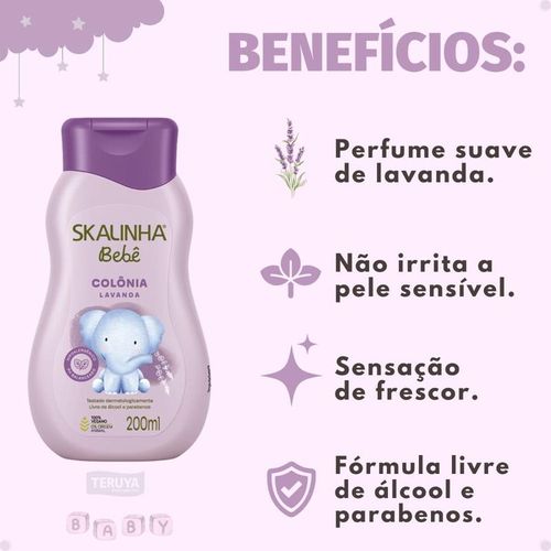 Colônia Infantil Skalinha Bebê Lavanda 200ml