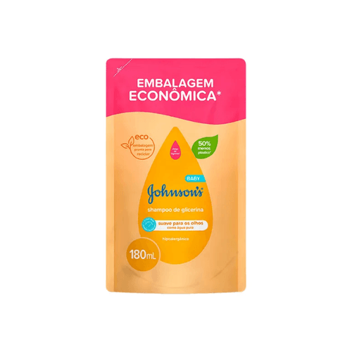 Shampoo Infantil Johnson's Baby Glicerina Refil 180ml