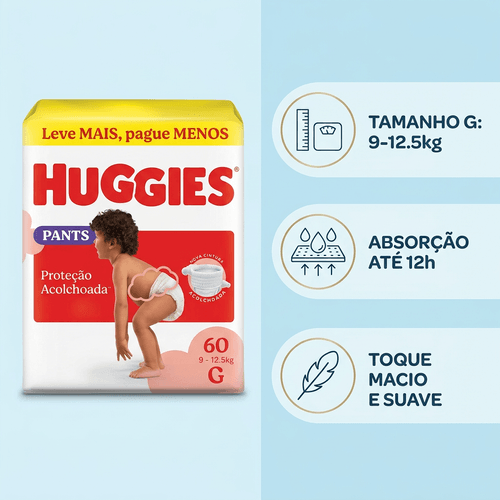 Fralda Huggies Roupinha Supreme Care - Tamanho G com 60 Fraldas