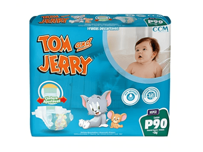 Fralda Infantil Tom e Jerry Hiper Tamanho P - 90 Uni