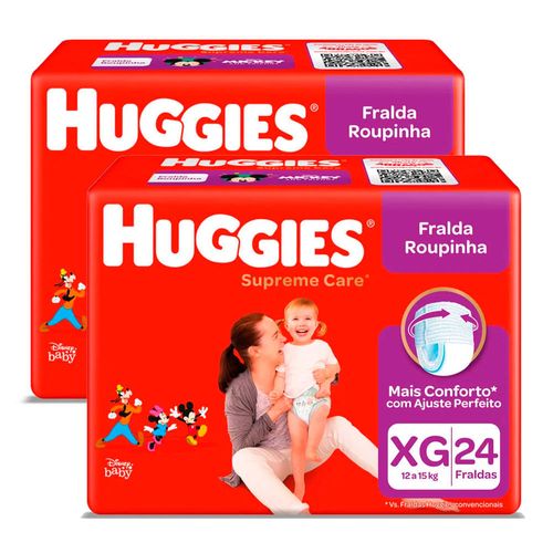 Fralda Huggies Roupinha Supreme Care Hiper XG - 48 Fraldas