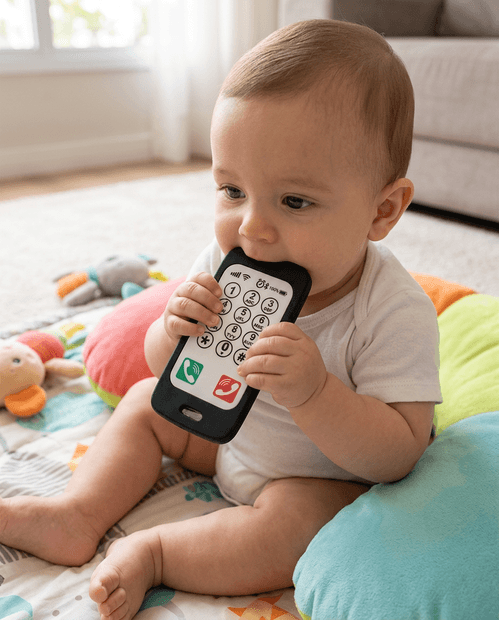 Mordedor Infantil Vila Toy Celular Smartphone Preto 1 Unidade