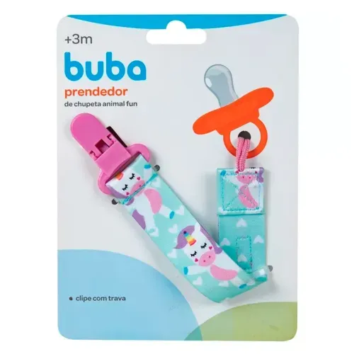 Prendedor de Chupeta Buba Animal Fun Unicórnio 1 Unidade