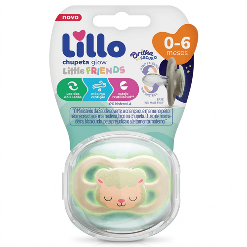 Chupeta Lillo Little Friends Glow Brilha no Escuro Tamanho 1