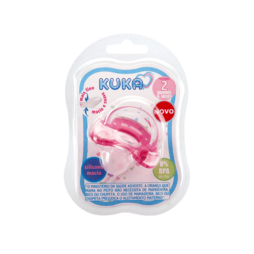 Chupeta Kuka Elegance Plus Ortodôntica Rosa Tamanho 2