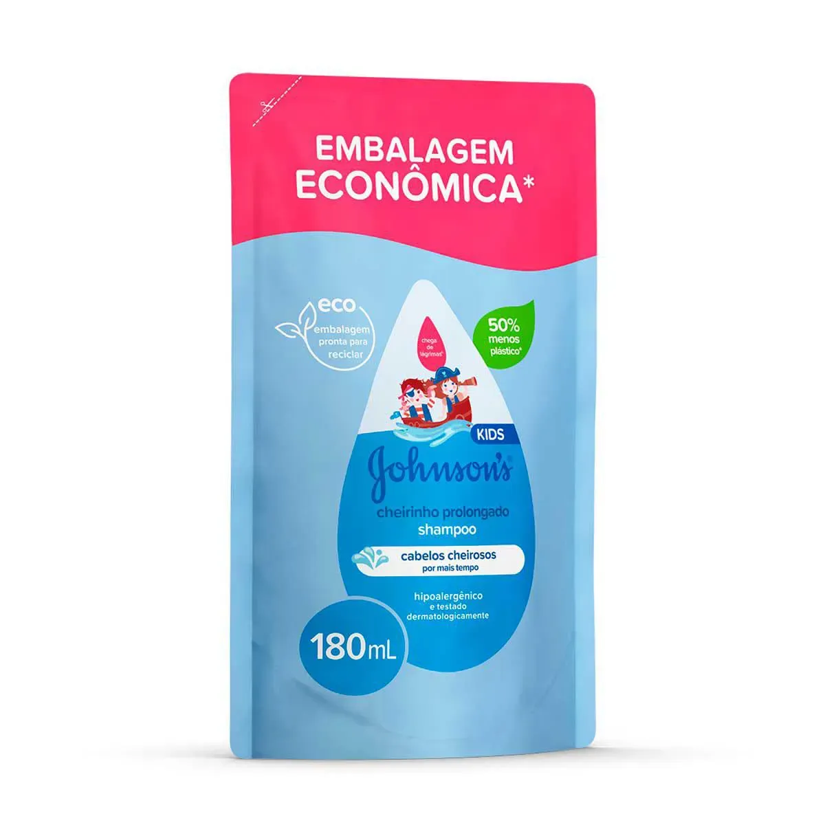 Shampoo Infantil Johnson's Baby Cheirinho Prolongado Refil 180ml