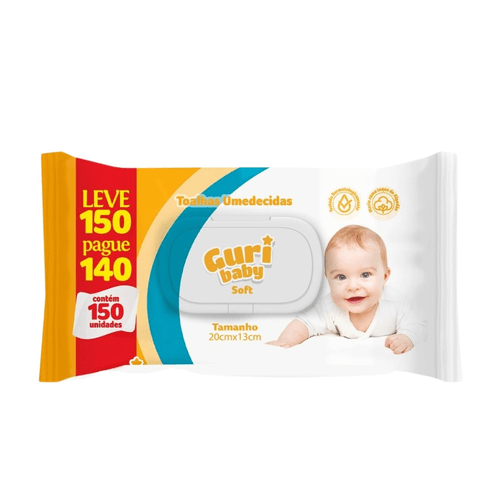 Lenço Umedecido Guri Baby Soft 150 Unidades