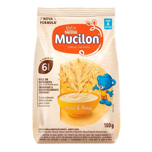 Cereal Infantil Mucilon Arroz e Aveia 180g