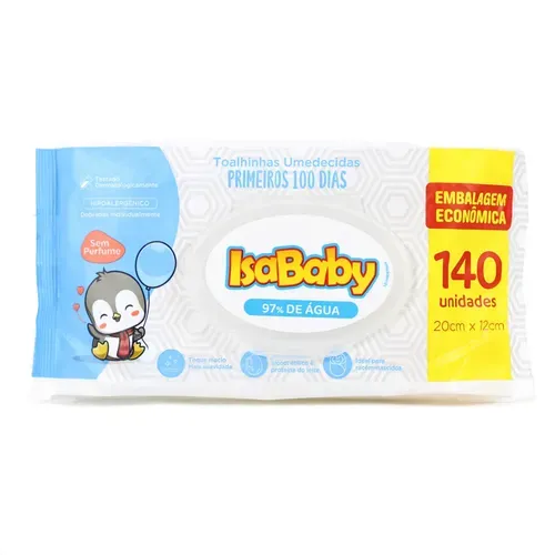Lenço Umedecido Isababy Primeiros Dias 140 Unidades