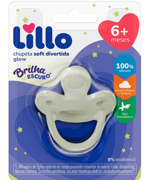 Chupeta Lillo Soft Divertida Silicone Ortodôntica Tamanho 1