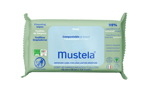 Toalhas Umedecidas Mustela Compostáveis Com Perfume - 60 Uni