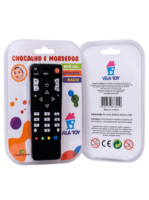 Mordedor e Chocalho Vila Toy Controle Preto 1 Unidade