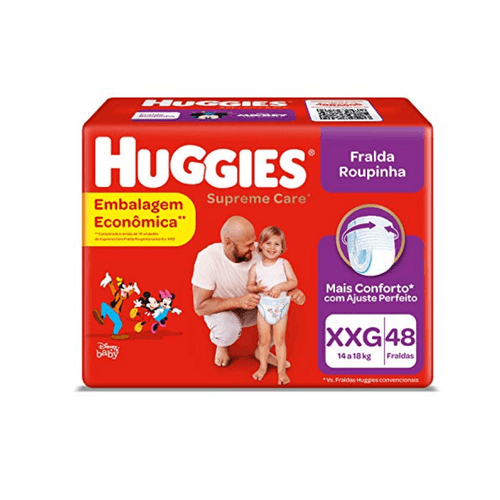 Fralda Huggies Roupinha Supreme Care Hiper - Tamanho XXG com 48 Fraldas