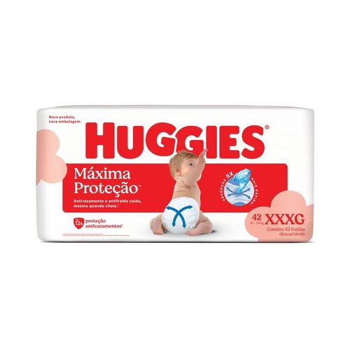 Fralda Huggies Máxima Proteção Hiper XXXG 42 Unidades