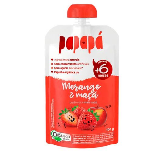 Papinha Orgânica Papapa Morango e Maçã 100g