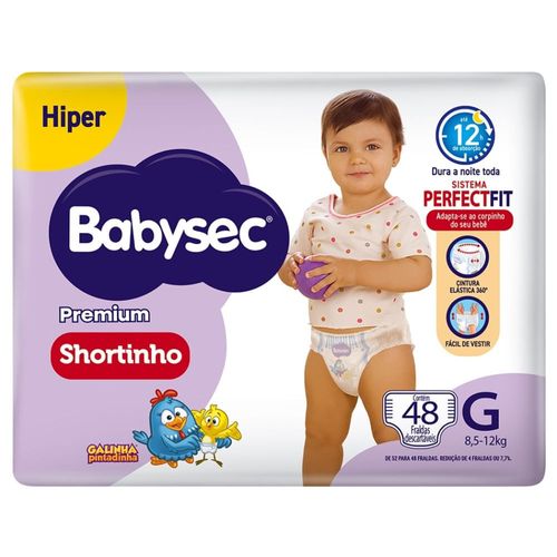 Fralda Babysec Shortinho Hiper G - 48 Uni